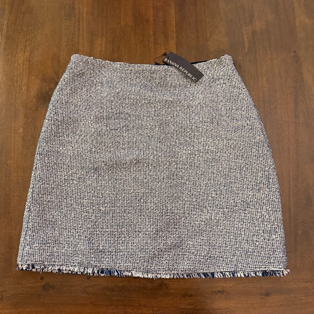 Banana‎ Republic Blue and White Tweed Pencil Skirt